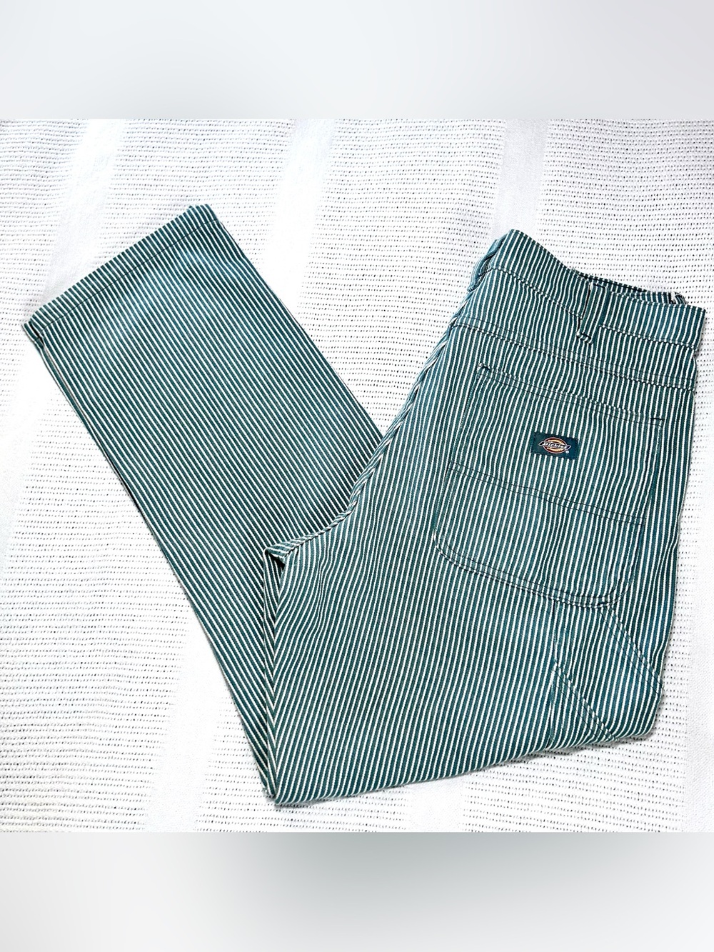 Dickies Garyville Hickory Stripe Lincoln Green 34X30 Men’s Carpenter Pants